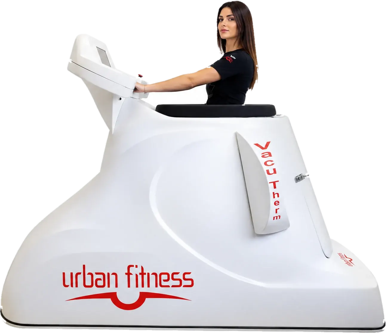 Donna a bordo del Vacutherm durante una seduta da Urban Fitness Pordenone